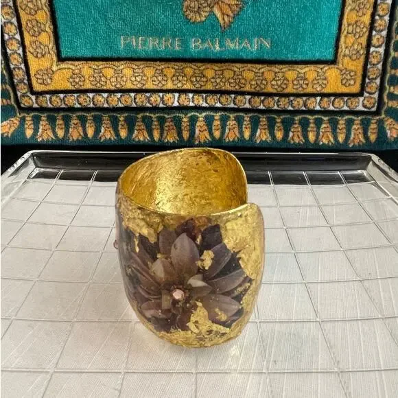 ÉVOCATEUR Artisan Luxury 22k Gold Leaf Cuff NWOT - Picture 6 of 7